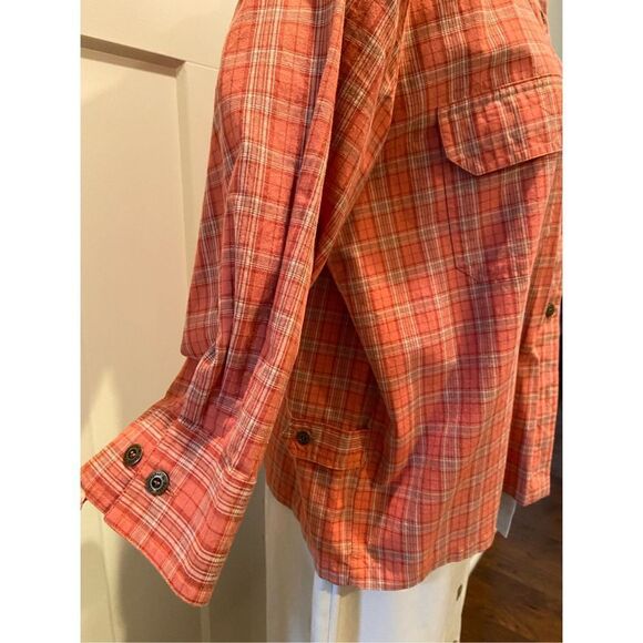 Christopher & Banks Plaid Jacket with Button Up Front, Pockets Shoulder Pads GUC - Picture 2 of 4
